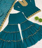 Women's Faux Georgette Embroidered Kurti With Plazzo and Dupatta Set (BLACKLUXE CRAFTS) - BLACKLUXECRAFTS