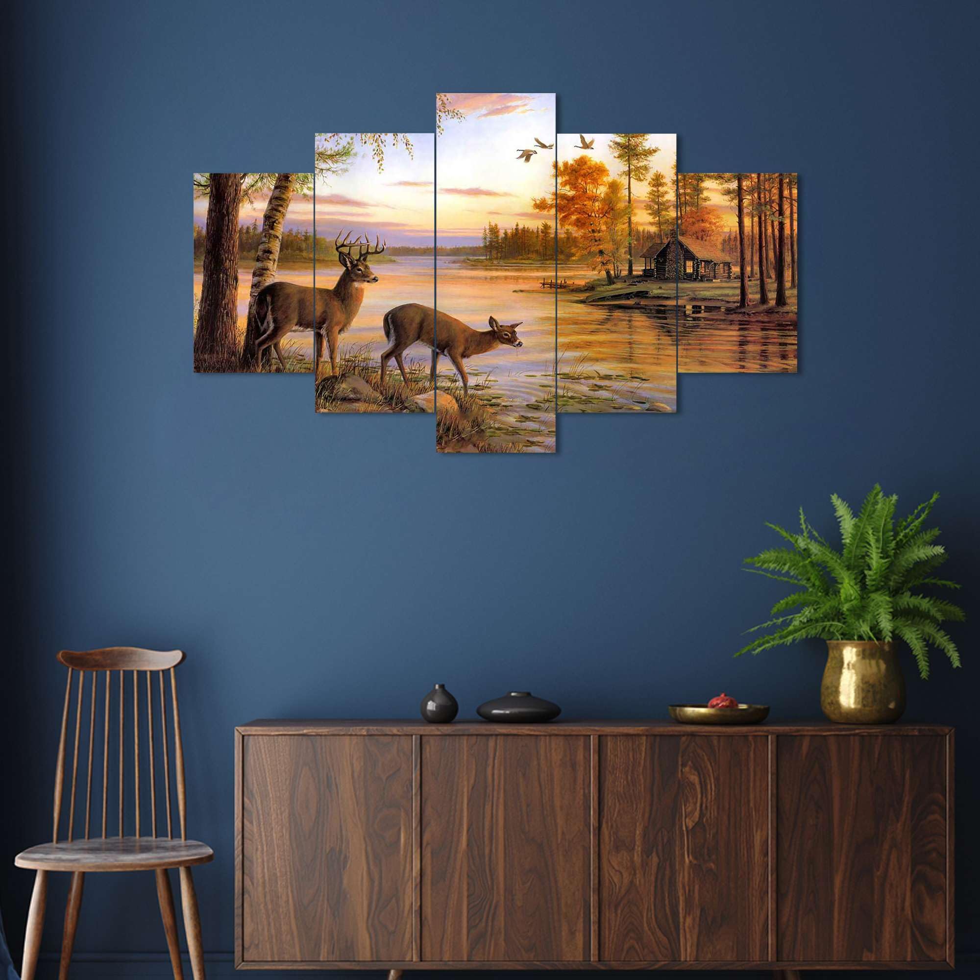 BLACKLUXE LIFESTYLE LTD Set of Five MDF Framed 3D Wall Painting for Home Decoration, Big Size Painting for Living Room, Bedroom (17x30 inches) WE 29 - BLACKLUXECRAFTS
