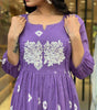 Anarkali Kurta with White Embroidery | Women’s Ethnic Festive & Casual Wear (BLACKLUXE CRAFTS) - BLACKLUXECRAFTS