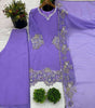 Women’s Georgette Embroidered Kurta with Plazzo and Dupatta Set (BLACKLUXE CRAFTS) - BLACKLUXECRAFTS
