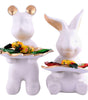 Handmade Resin Animal Candy Holder Set – White Bunny & Bear Decorative Snack Tray | Unique Home Decor & Tabletop Gift from India (BLACKLUXE CRAFTS) - BLACKLUXECRAFTS