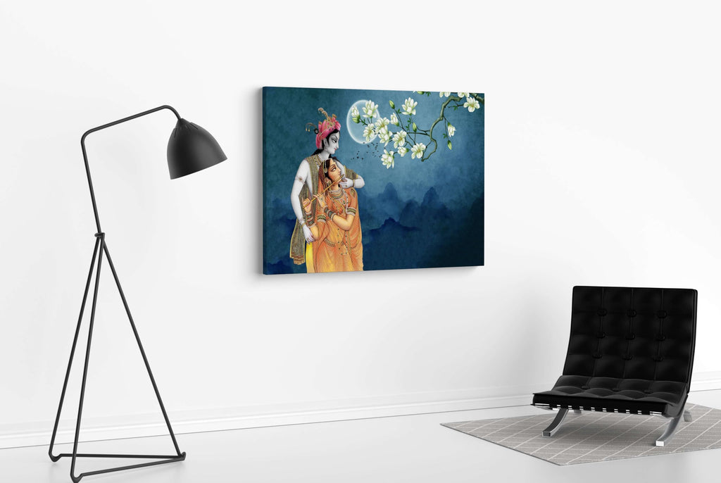 BLACKLUXE LIFESTYLE LTD Radha Krishna Paintings For Wall Decoration With Frame Canvas Painting For Living Room Bedroom Home Office & Hotels - BLACKLUXECRAFTS