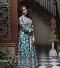 Embroidered Anarkali Gown – Floor-Length Ethnic Dress for Women with White Floral Threadwork (BLACKLUXE CRAFTS) - BLACKLUXECRAFTS