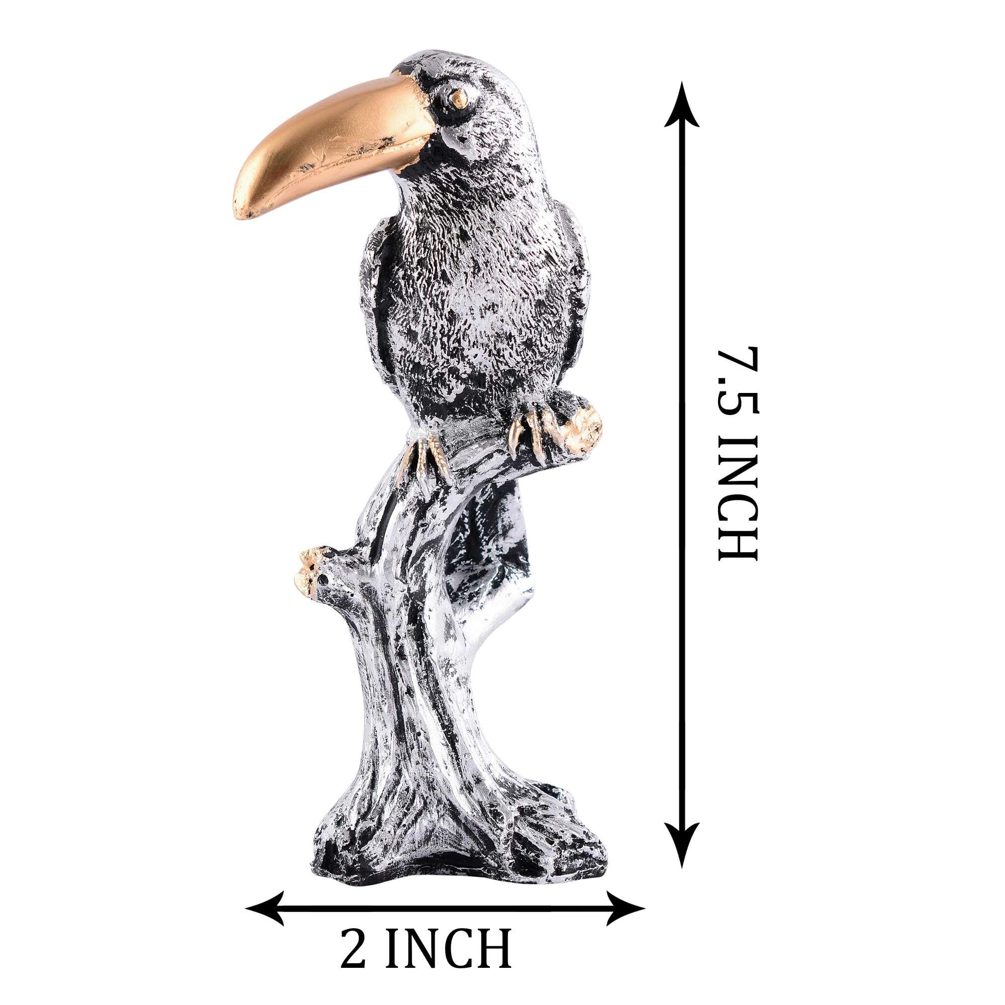 Handcrafted Toucan Bird Figurine – Resin Tropical Bird Statue with Golden Beak for Home & Office Décor (BLACKLUXE CRAFTS) - BLACKLUXECRAFTS