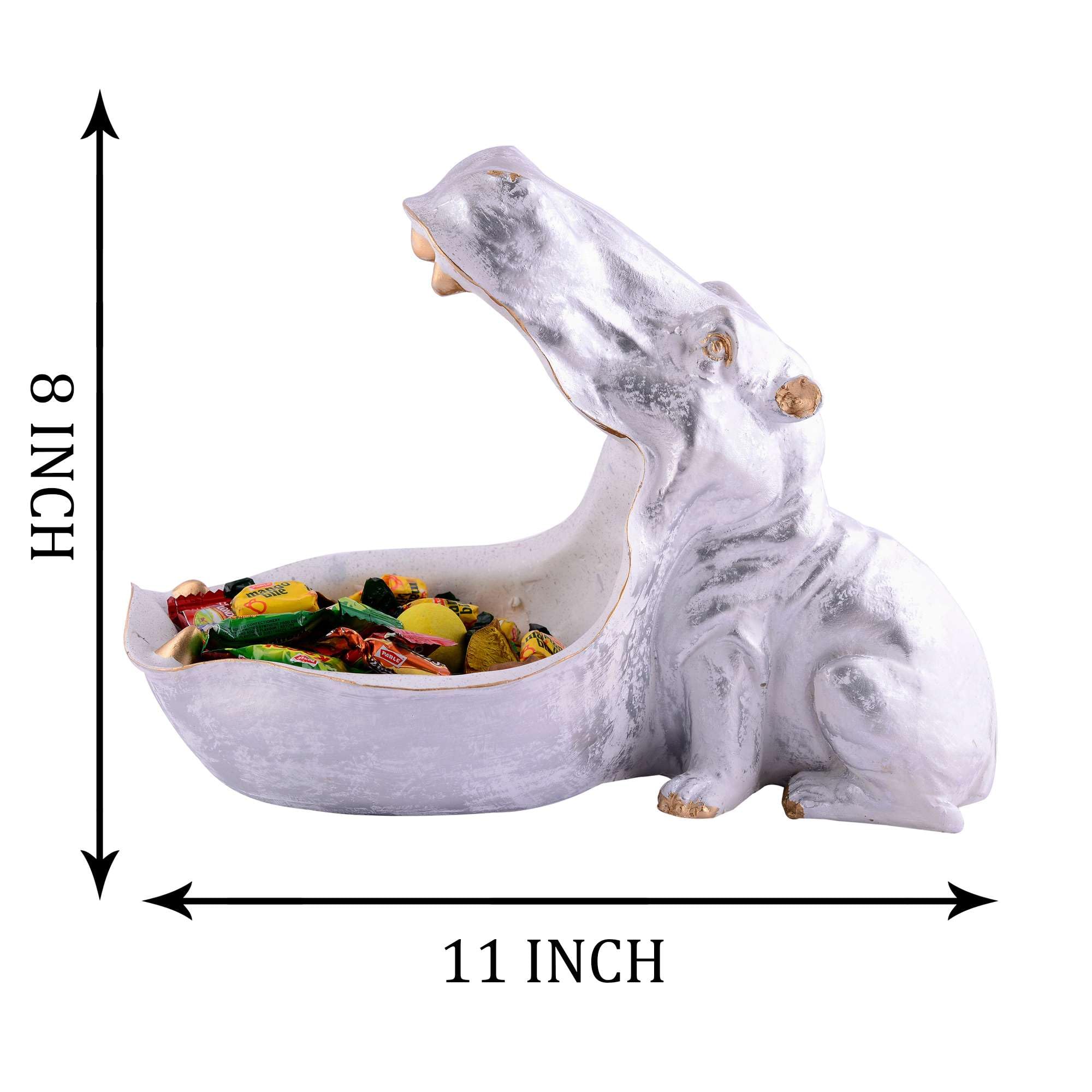 Handcrafted Hippo Candy Bowl – Unique Resin Animal Snack Holder for Home & Office Décor (BLACKLUXE CRAFTS) - BLACKLUXECRAFTS