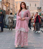 Women's Faux Georgette Embroidered Straight Short Kurta with Sharara & Dupatta Set (BLACKLUXE CRAFTS) - BLACKLUXECRAFTS