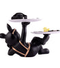 Luxury Bulldog Butler Statue with Dual Tray – Black Resin Dog Figurine for Keys, Watches & Home Décor (BLACKLUXE CRAFTS) - BLACKLUXECRAFTS