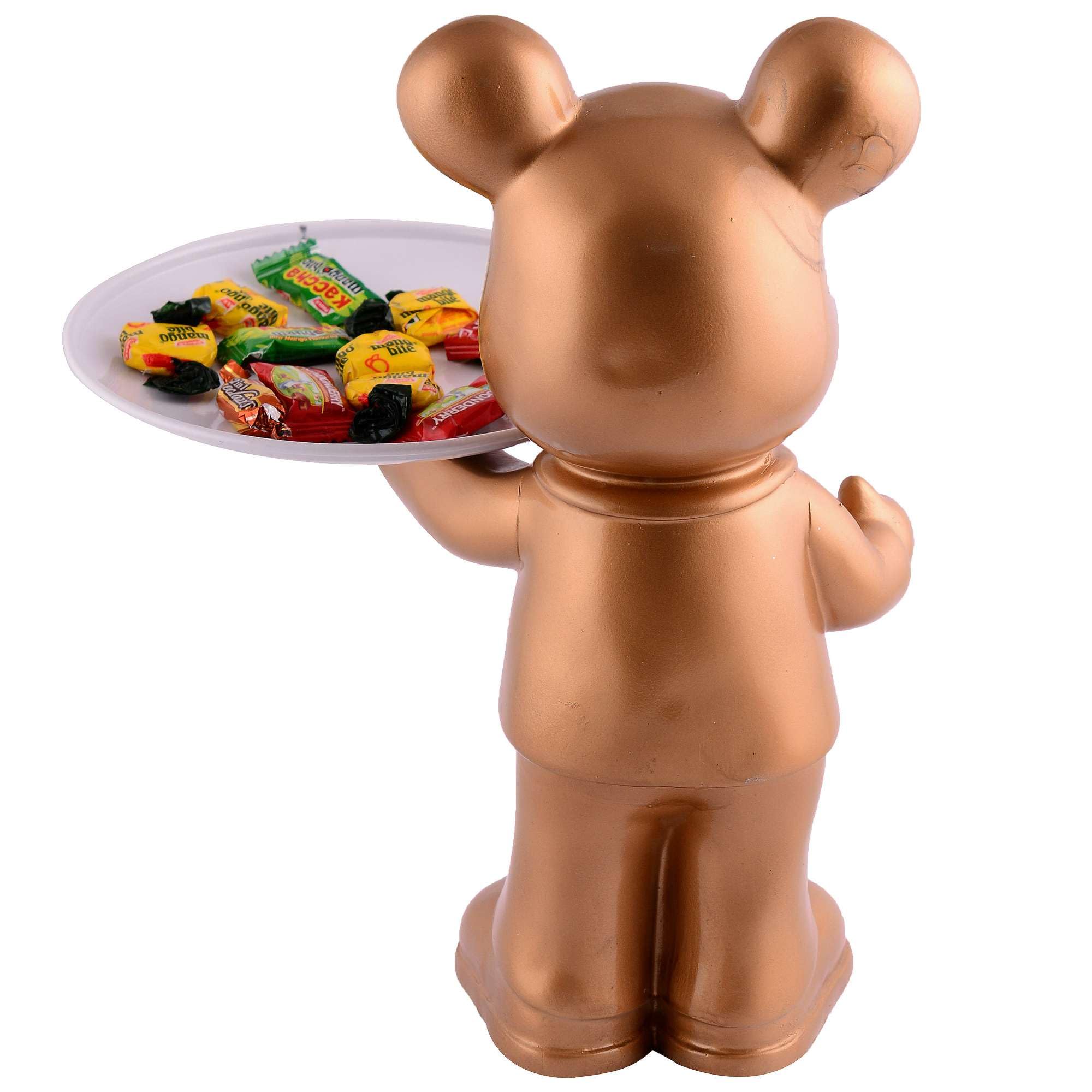 Handmade Resin Bear Candy Tray – Golden Decorative Animal Snack Holder | Modern Tabletop Organizer, Unique Home Decor & Gift from India (BLACKLUXE CRAFTS) - BLACKLUXECRAFTS