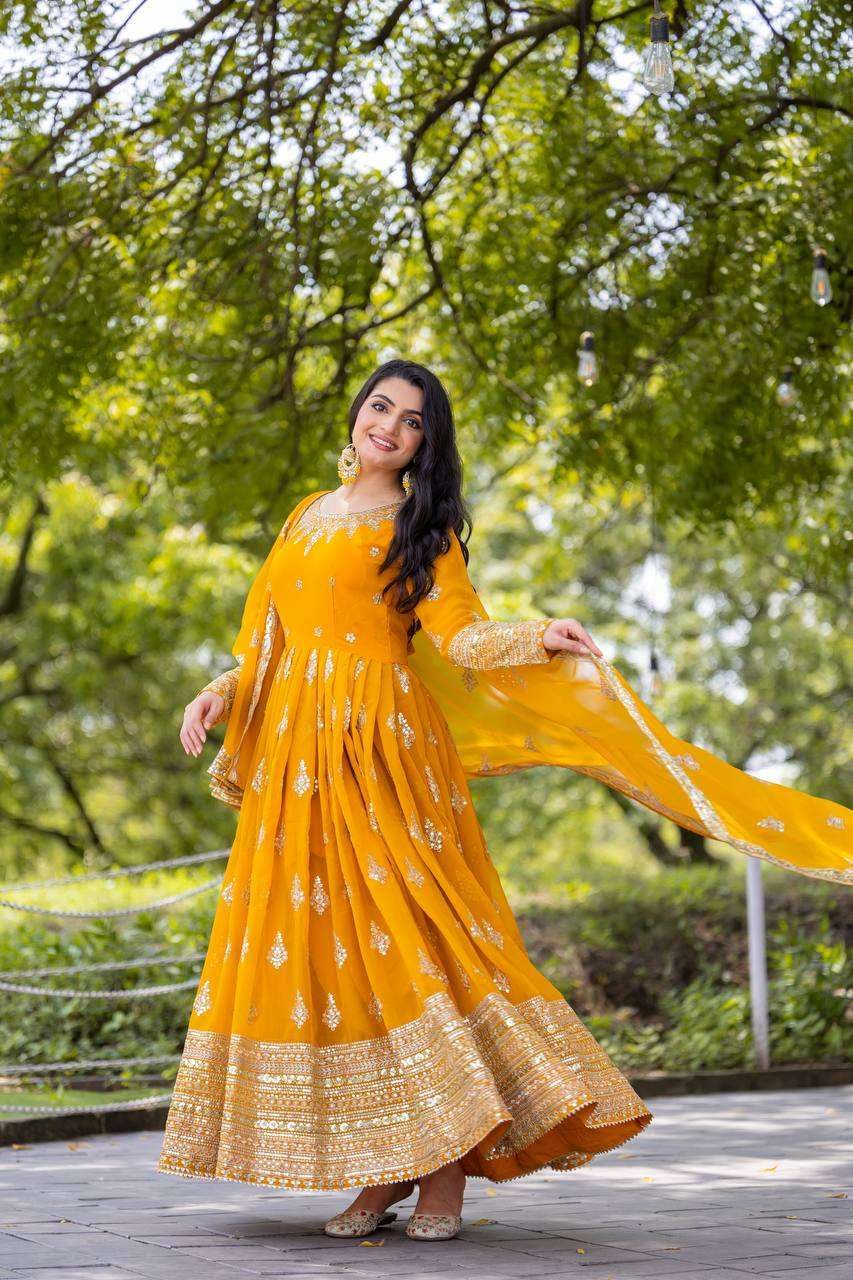 Embroidered Anarkali Suit with Dupatta – Festive Wedding Party Wear Indian Outfit for Women (BLACKLUXE CRAFTS) - BLACKLUXECRAFTS