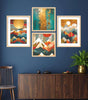 Geometric Mountain Wall Art Set – Modern Abstract Mountain & Sun Canvas Prints | Colorful Landscape Wall Decor for Living Room, Bedroom & Office 
( 36X24 Inches ) (BLACKLUXE CRAFTS) - BLACKLUXECRAFTS