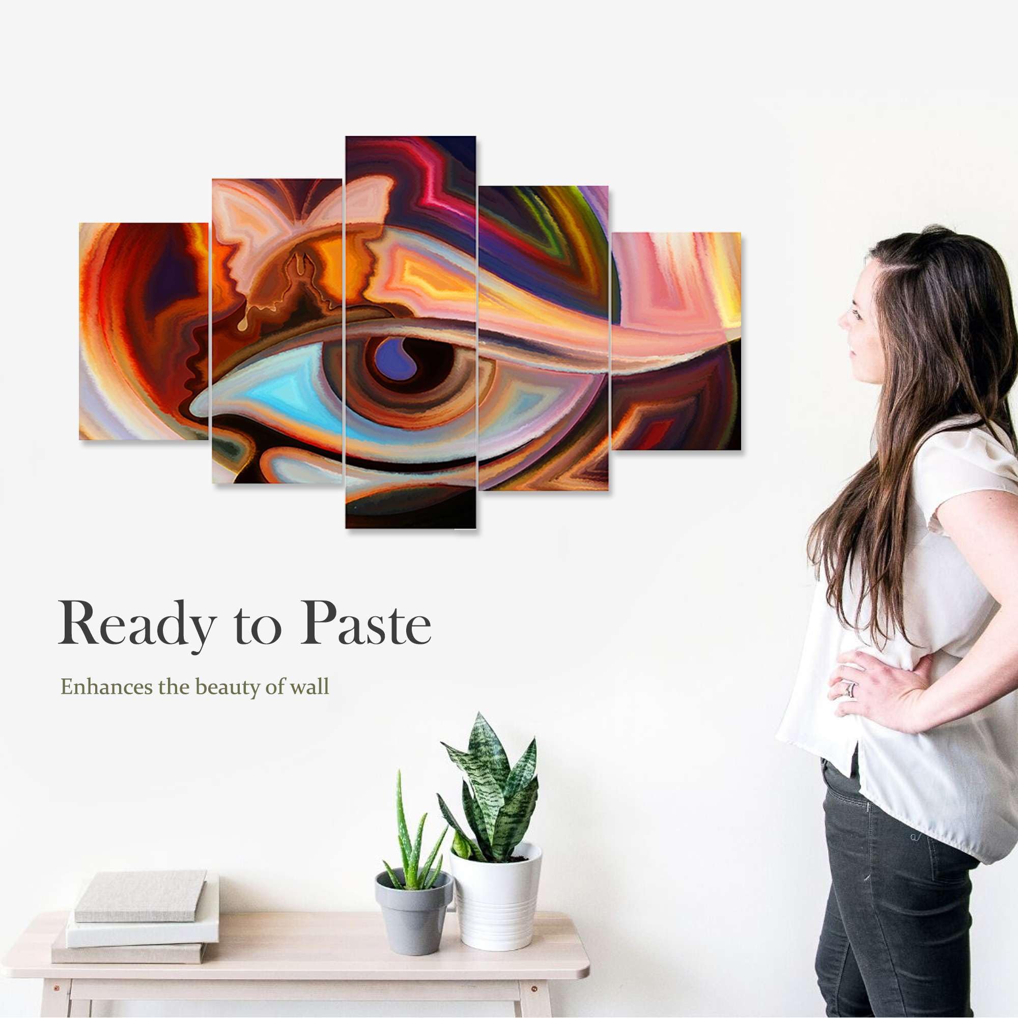 BLACKLUXE LIFESTYLE LTD Set of Five MDF Framed 3D Wall Painting for Home Decoration, Big Size Painting for Living Room, Bedroom (17x30 inches) WE 44 - BLACKLUXECRAFTS