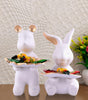 Handmade Resin Animal Candy Holder Set – White Bunny & Bear Decorative Snack Tray | Unique Home Decor & Tabletop Gift from India (BLACKLUXE CRAFTS) - BLACKLUXECRAFTS