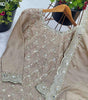 Women's Chinnon Silk Embroidery & Mirror Work Straight Kurti with Sharara & Dupatta Set (BLACKLUXE CRAFTS) - BLACKLUXECRAFTS
