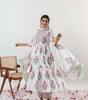 Women's Cotton Floral Printed Long Anarkali Kurti with Pant and Dupatta - BLACKLUXECRAFTS