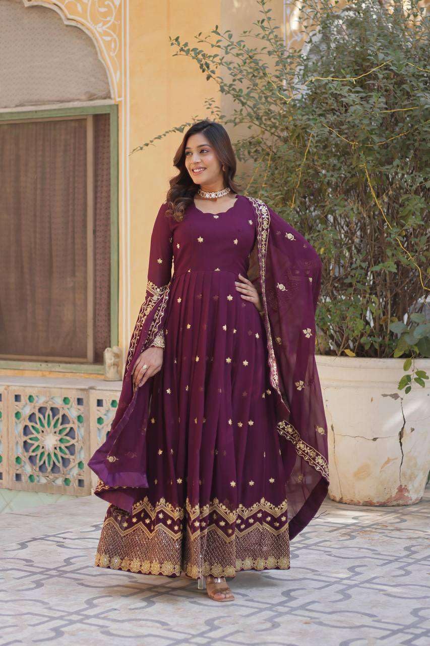 Embroidered Anarkali Set with Dupatta – Designer Indian Wedding & Festive Wear Outfit for Women (BLACKLUXE CRAFTS) - BLACKLUXECRAFTS