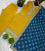 Women's Chinnon Silk Embroidered Straight Kurti with Pant & Dupatta Set (BLACKLUXE CRAFTS) - BLACKLUXECRAFTS