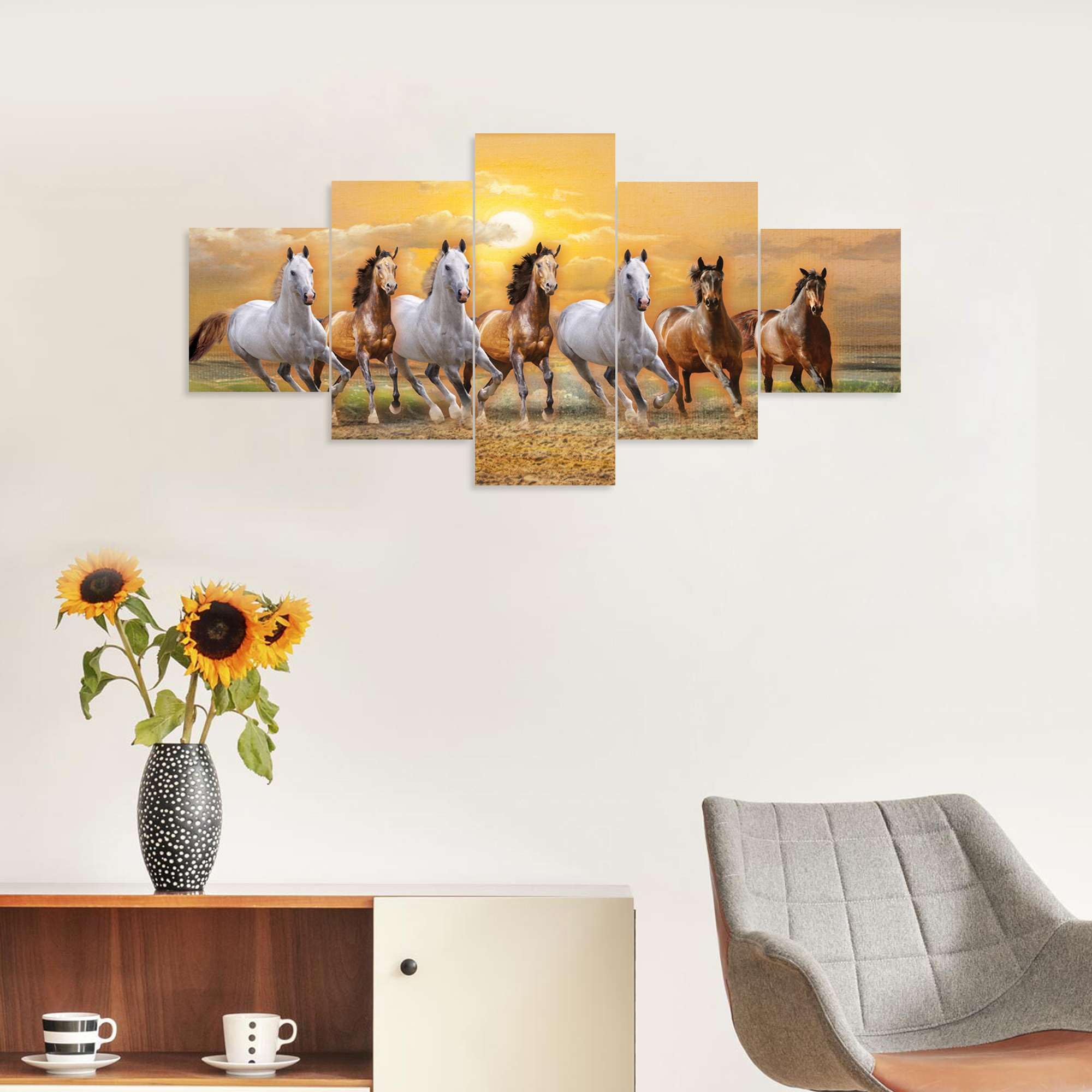 BLACKLUXE LIFESTYLE LTD Set of Five MDF Framed 3D Wall Painting for Home Decoration, Big Size Painting for Living Room, Bedroom (17x30 inches) WE 25 - BLACKLUXECRAFTS
