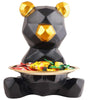 Geometric Bear Figurine Storage Bowl – Resin Animal Candy Dish with Golden Accents, Modern Decorative Bear Statue for Home & Office (BLACKLUXE CRAFTS) - BLACKLUXECRAFTS