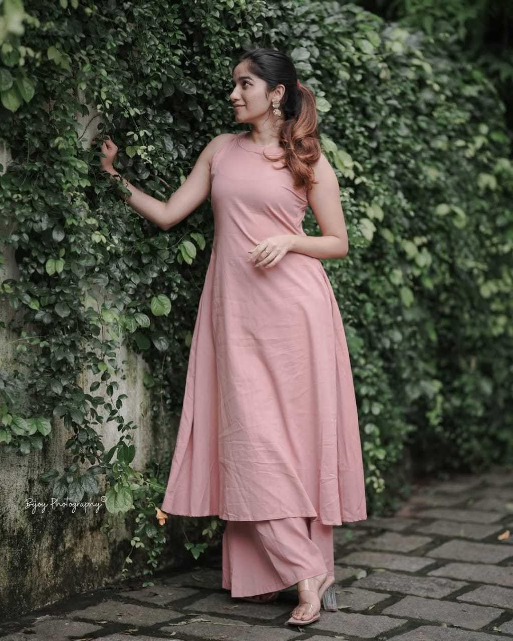 Blush Pink Sleeveless Cotton Kurta Set with Pants | Summer Co-Ord Outfit for Women | Casual Ethnic Wear (BLACKLUXE CRAFTS) - BLACKLUXECRAFTS