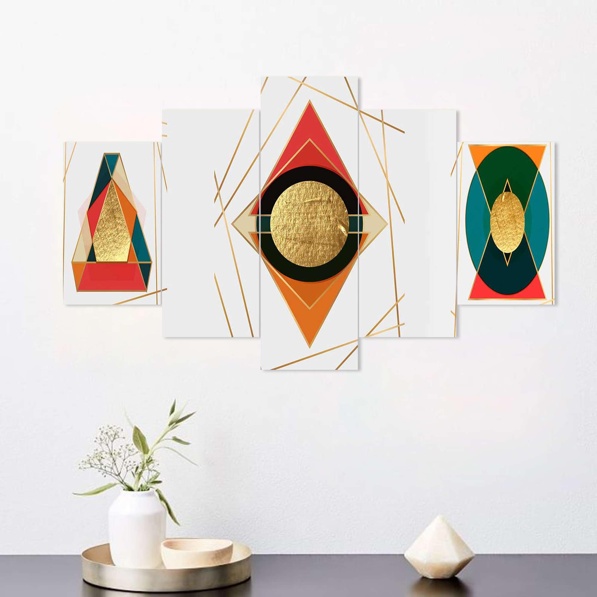 BLACKLUXE LIFESTYLE LTD Set of Five MDF Framed 3D Wall Painting for Home Decoration, Big Size Painting for Living Room, Bedroom (17x30 inches) WE 44 - BLACKLUXECRAFTS