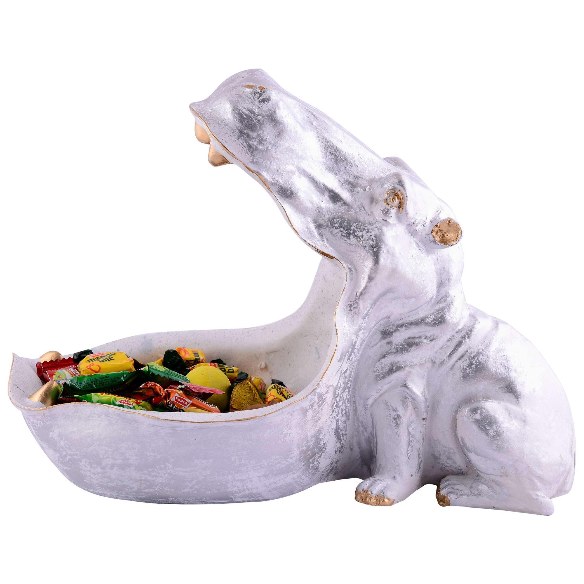 Handcrafted Hippo Candy Bowl – Unique Resin Animal Snack Holder for Home & Office Décor (BLACKLUXE CRAFTS) - BLACKLUXECRAFTS