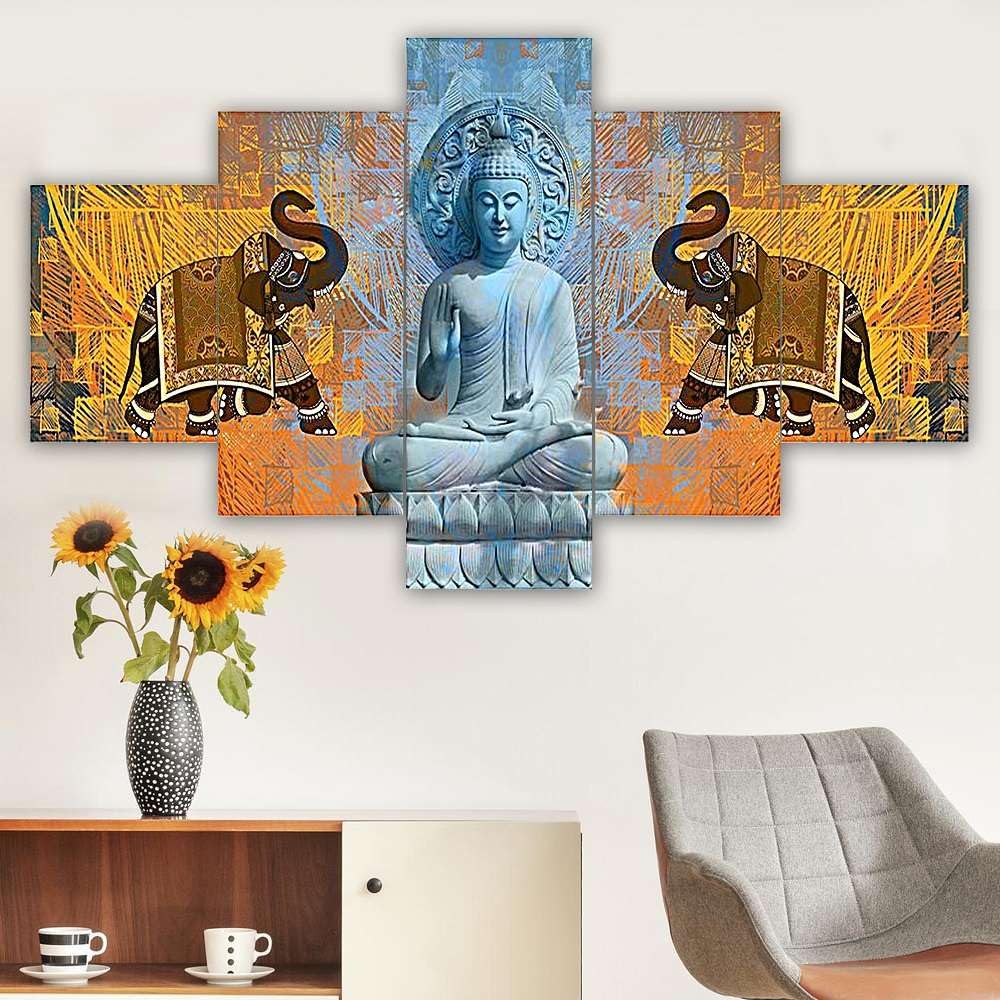 BLACKLUXE LIFESTYLE LTD Set of Five MDF Framed 3D Wall Painting for Home Decoration, Big Size Painting for Living Room, Bedroom (17x30 inches) WE 1 - BLACKLUXECRAFTS