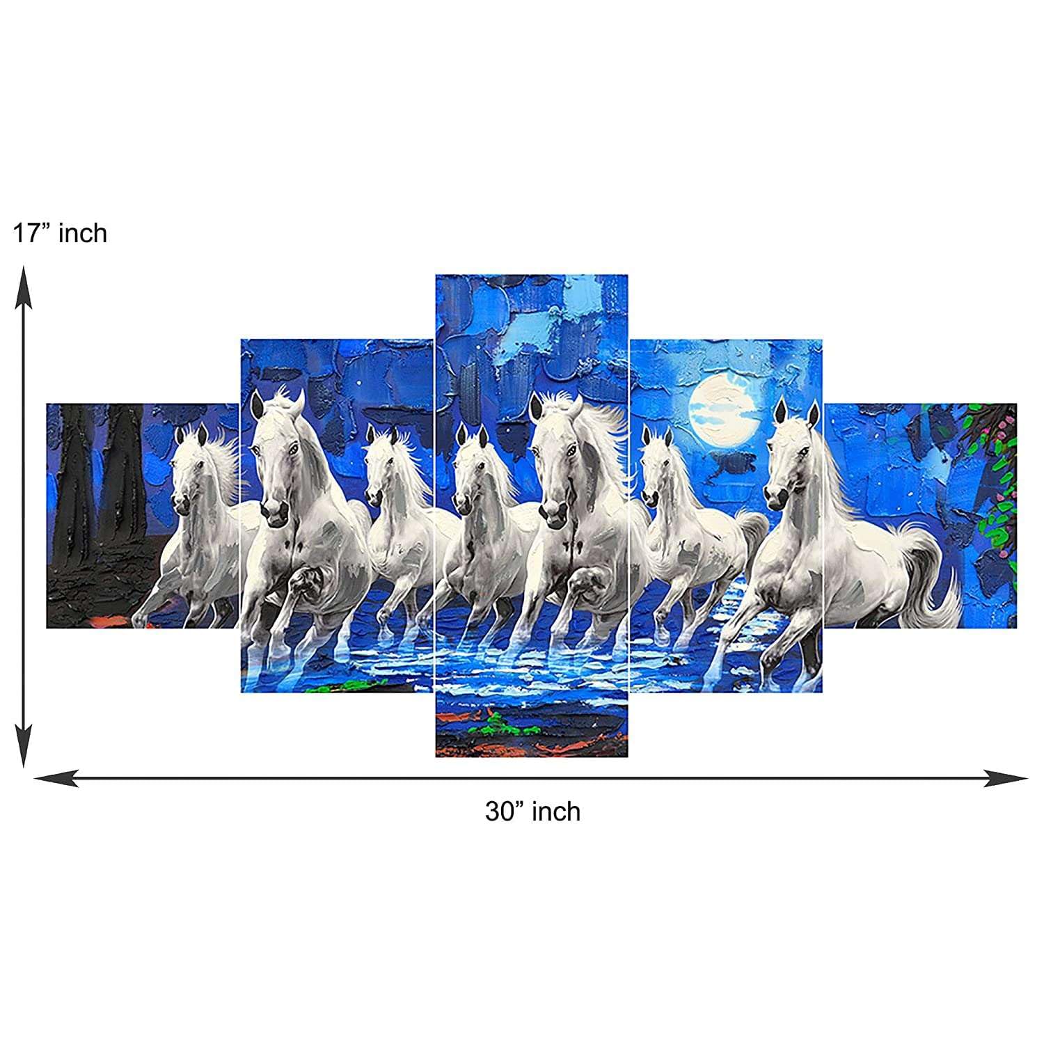 BLACKLUXE LIFESTYLE LTD Set of Five MDF Framed 3D Wall Painting for Home Decoration, Big Size Painting for Living Room, Bedroom (17x30 inches) WE 25 - BLACKLUXECRAFTS