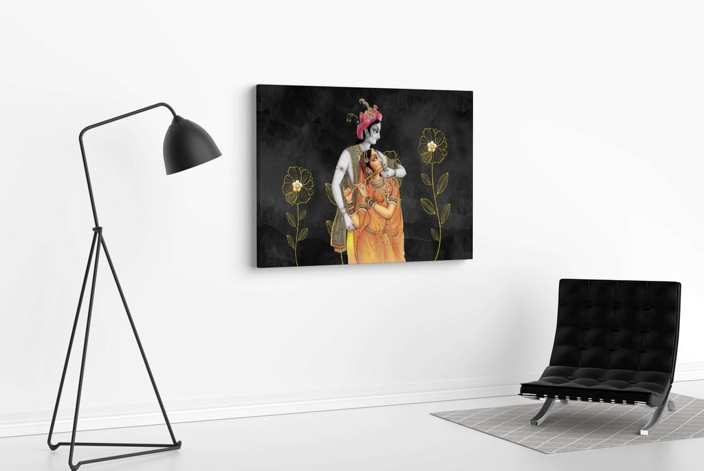 BLACKLUXE LIFESTYLE LTD Radha Krishna Paintings For Wall Decoration With Frame Canvas Painting For Living Room Bedroom Home Office & Hotels - BLACKLUXECRAFTS