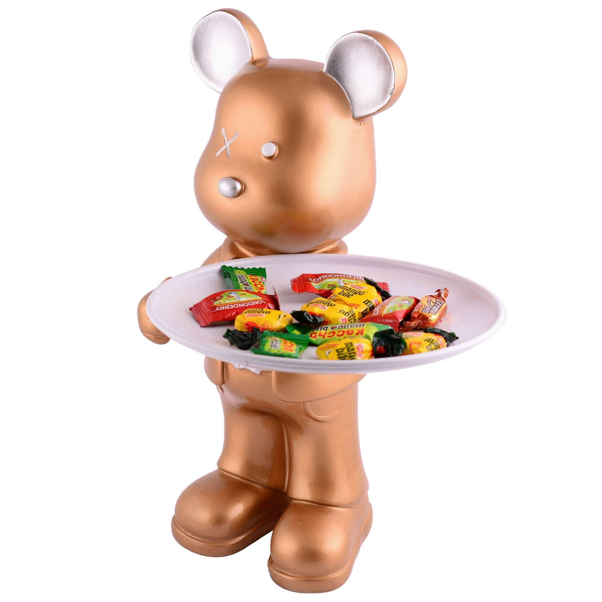 Handmade Resin Bear Candy Tray – Golden Decorative Animal Snack Holder | Modern Tabletop Organizer, Unique Home Decor & Gift from India (BLACKLUXE CRAFTS) - BLACKLUXECRAFTS