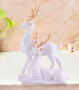 White Resin Deer Figurine Set with Golden Antlers – Elegant Reindeer Statues for Modern Home Décor & Gifting (BLACKLUXE CRAFTS) - BLACKLUXECRAFTS