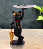 Luxury Dog Butler Statue with Tray & Umbrella – Black Resin Animal Figurine for Home, Bar & Office Décor (BLACKLUXE CRAFTS) - BLACKLUXECRAFTS