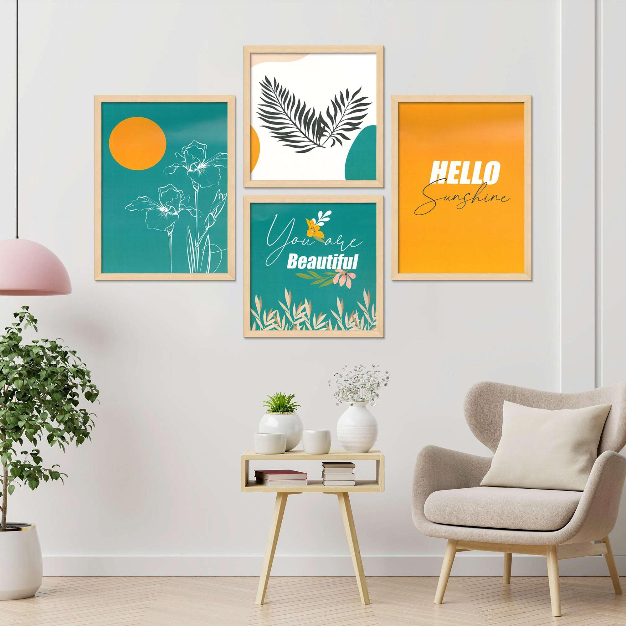 Motivational Wall Art Prints – Hello Sunshine & You Are Beautiful Quote Posters | Modern Minimalist Canvas Set for Living Room, Bedroom & Office Décor
( 36X24 Inches ) (BLACKLUXE CRAFTS) - BLACKLUXECRAFTS