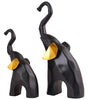 Modern Black & Gold Elephant Figurine Set – Handmade Resin Elephant Statues for Good Luck, Feng Shui & Home Décor (Set Of 2) (BLACKLUXE CRAFTS) - BLACKLUXECRAFTS