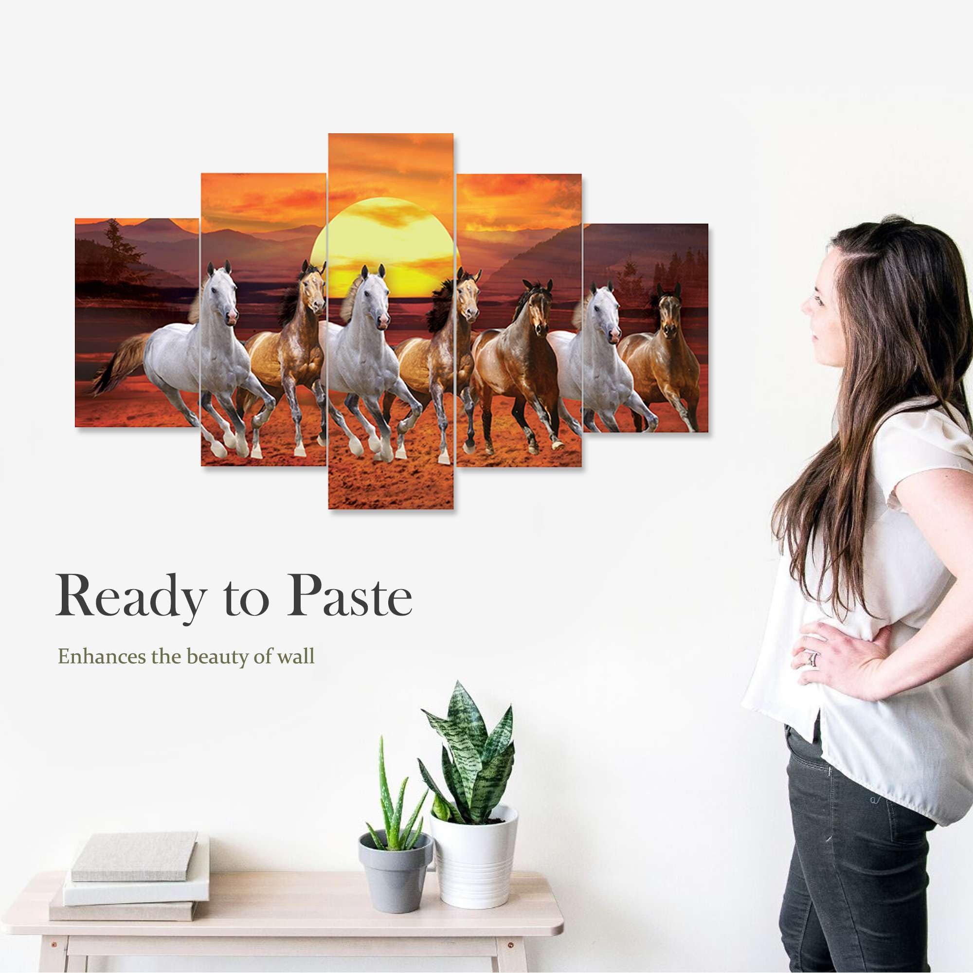 BLACKLUXE LIFESTYLE LTD Set of Five MDF Framed 3D Wall Painting for Home Decoration, Big Size Painting for Living Room, Bedroom (17x30 inches) WE 25 - BLACKLUXECRAFTS