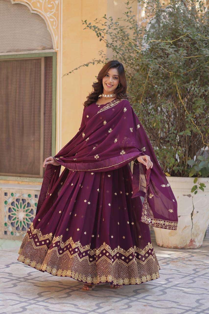 Embroidered Anarkali Set with Dupatta – Designer Indian Wedding & Festive Wear Outfit for Women (BLACKLUXE CRAFTS) - BLACKLUXECRAFTS