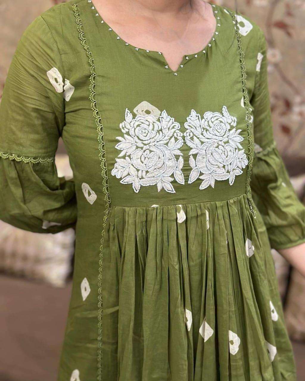 Anarkali Kurta with White Embroidery | Women’s Ethnic Festive & Casual Wear (BLACKLUXE CRAFTS) - BLACKLUXECRAFTS