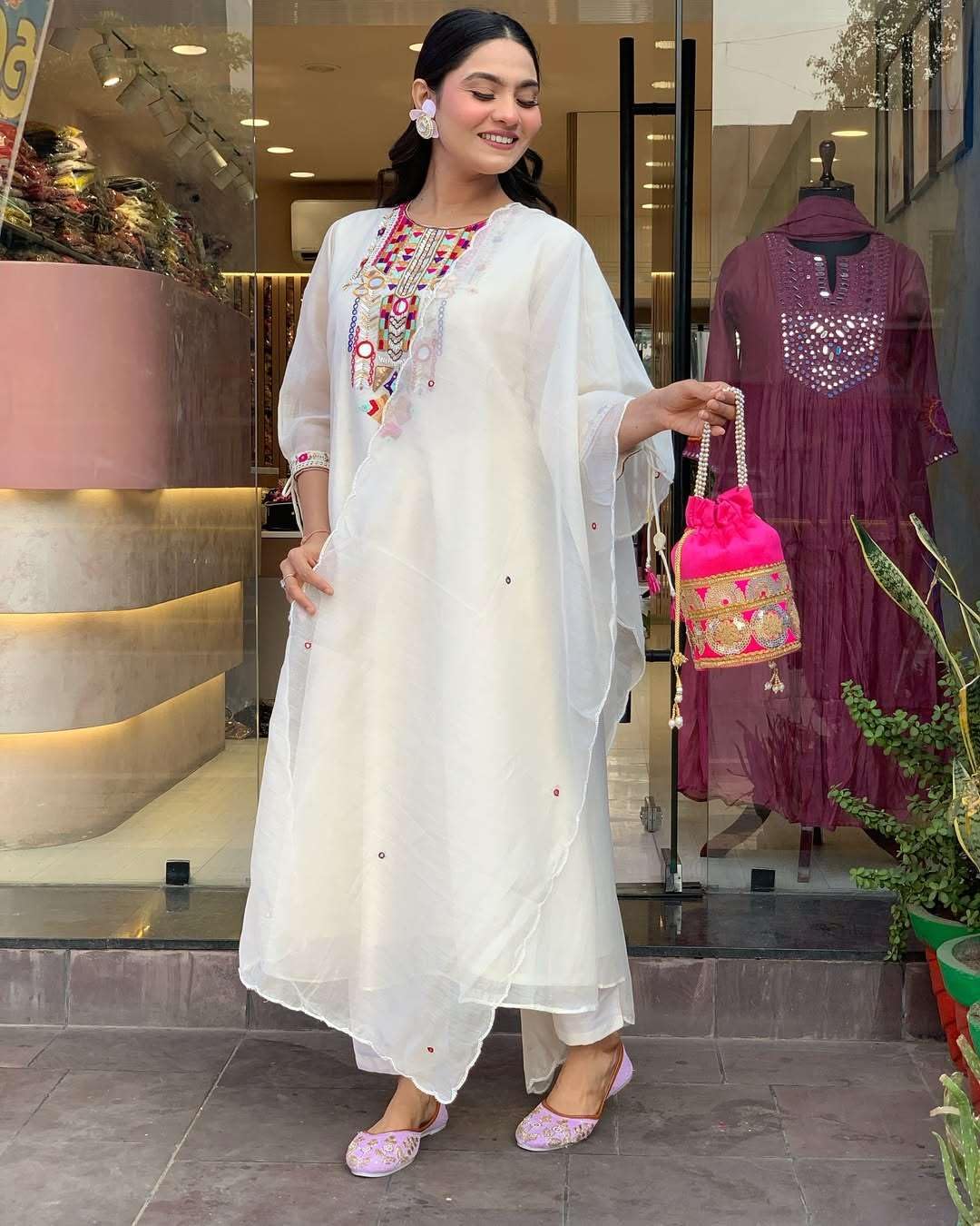 Mirror Work Kurta Set with Dupatta – Elegant Indian Ethnic Wear for Women (BLACKLUXE CRAFTS) - BLACKLUXECRAFTS