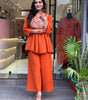 Embroidered Kurti with Palazzo Set – Women’s Peplum Style Ethnic Co-ord Outfit (BLACKLUXE CRAFTS) - BLACKLUXECRAFTS