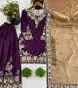 Women's Pure Chinnon Silk Embroidered Straight Kurti With Pant & Dupatta Set (BLACKLUXE CRAFTS) - BLACKLUXECRAFTS