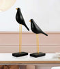 Elegant Black Bird Figurines on Golden Stand – Handmade Resin Decorative Sculpture Set for Modern Home & Office Decor (BLACKLUXE CRAFTS) - BLACKLUXECRAFTS