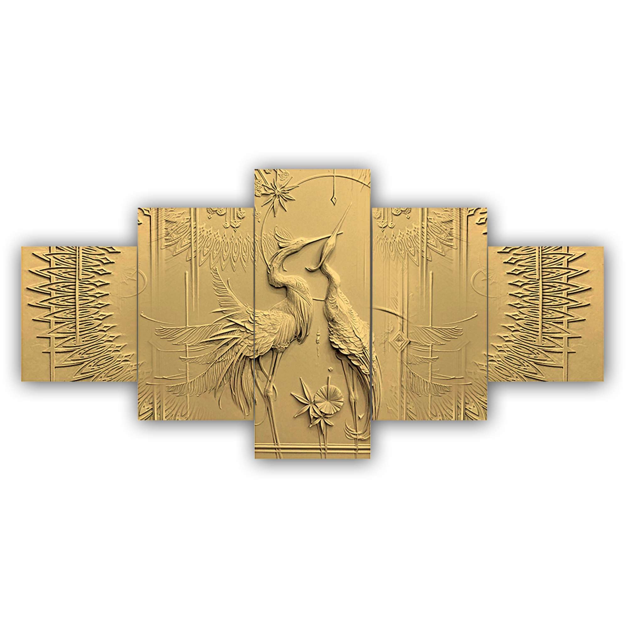 BLACKLUXE LIFESTYLE LTD Set of Five MDF Framed 3D Wall Painting for Home Decoration, Big Size Painting for Living Room, Bedroom (17x30 inches) WE 29 - BLACKLUXECRAFTS