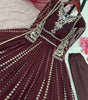 Women's Faux Georgette Embroidered Sequence Work Anarkali Kurti Gown with Net Dupatta (BLACKLUXE CRAFTS) - BLACKLUXECRAFTS
