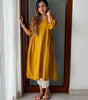 Mustard Yellow Flared Kurta with White Pants – Casual Ethnic Wear for Women
(BLACKLUXE CRAFTS) - BLACKLUXECRAFTS