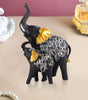 Handmade Black & Gold Elephant Statue – Resin Mother & Baby Elephant Figurine for Good Luck and Home Décor (Set Of 2) (BLACKLUXE CRAFTS) - BLACKLUXECRAFTS
