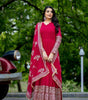 Maroon Anarkali Gown with Heavy Golden Embroidery & Dupatta | Designer Indian Pakistani Wedding Dress for Women (BLACKLUXE CRAFTS) - BLACKLUXECRAFTS