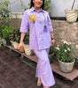 Lavender Floral Co-ord Set for Women | Summer Two-Piece Outfit | Stylish Casual Shirt & Pant Set | Comfortable Cotton Blend
(BLACKLUXE CRAFTS) - BLACKLUXECRAFTS