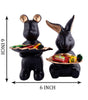 Handmade Resin Animal Candy Holder Set – Black Bunny & Bear Decorative Snack Tray | Modern Home Decor & Tabletop Gift from India (BLACKLUXE CRAFTS) - BLACKLUXECRAFTS