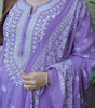 Elegant Lavender Cotton Anarkali Kurta Set with Dupatta – Hand Embroidered Ethnic Wear for Women (BLACKLUXE CRAFTS) - BLACKLUXECRAFTS