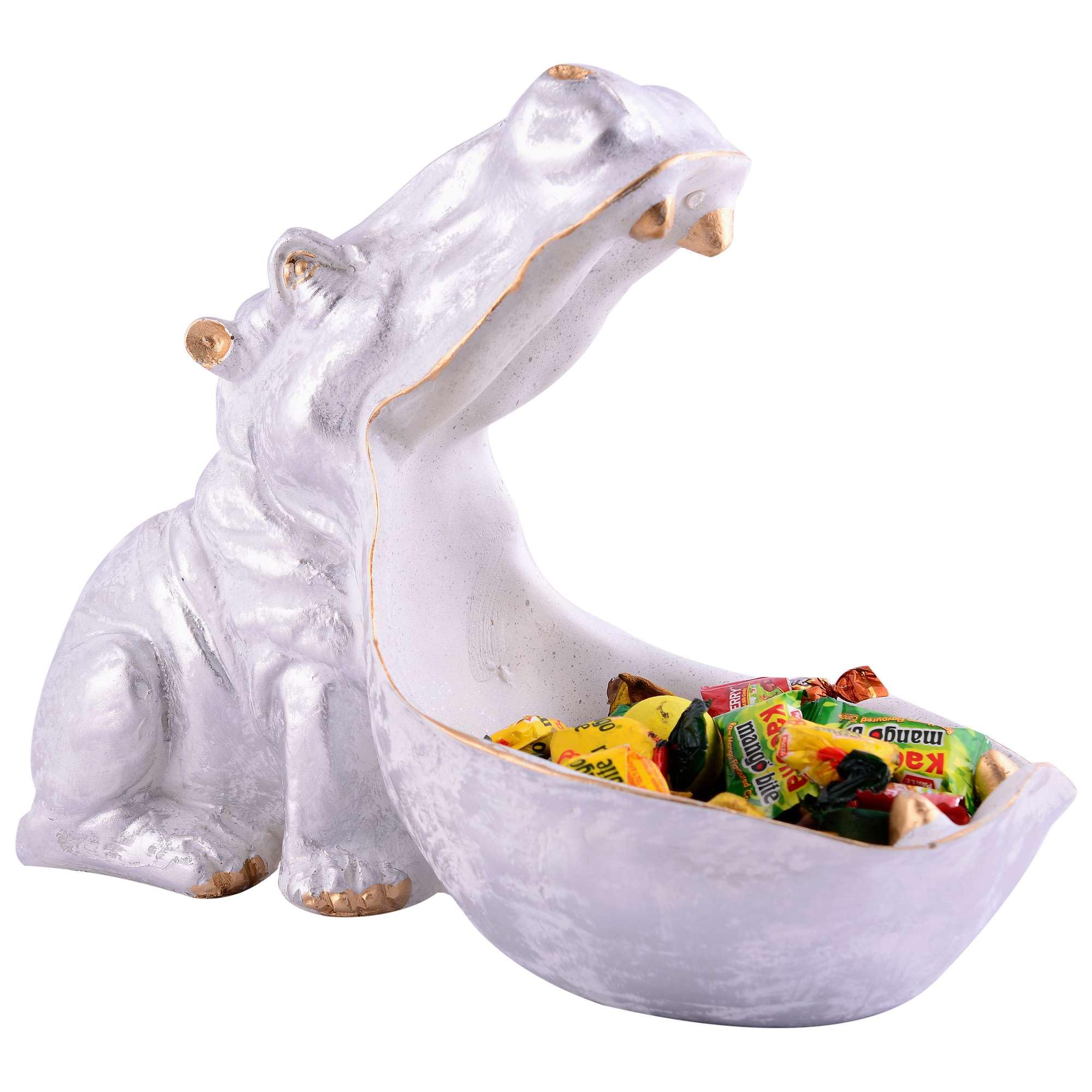 Handcrafted Hippo Candy Bowl – Unique Resin Animal Snack Holder for Home & Office Décor (BLACKLUXE CRAFTS) - BLACKLUXECRAFTS