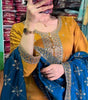 Women's Chinnon Silk Embroidered Straight Kurti with Pant & Dupatta Set (BLACKLUXE CRAFTS) - BLACKLUXECRAFTS